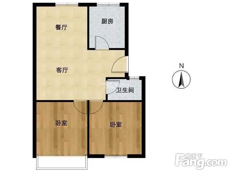 紫金公寓紫金公寓 2室 户型图 2室1厅1卫1厨 69.00㎡