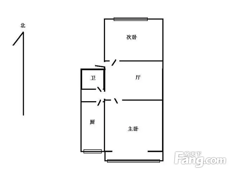 5%,五小学区房粮食局宿舍两室一厅 经典户型 免税