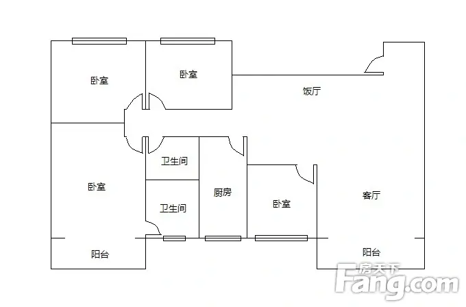 金岛花园金岛花园 4室 户型图 4室2厅2卫1厨 0.00㎡