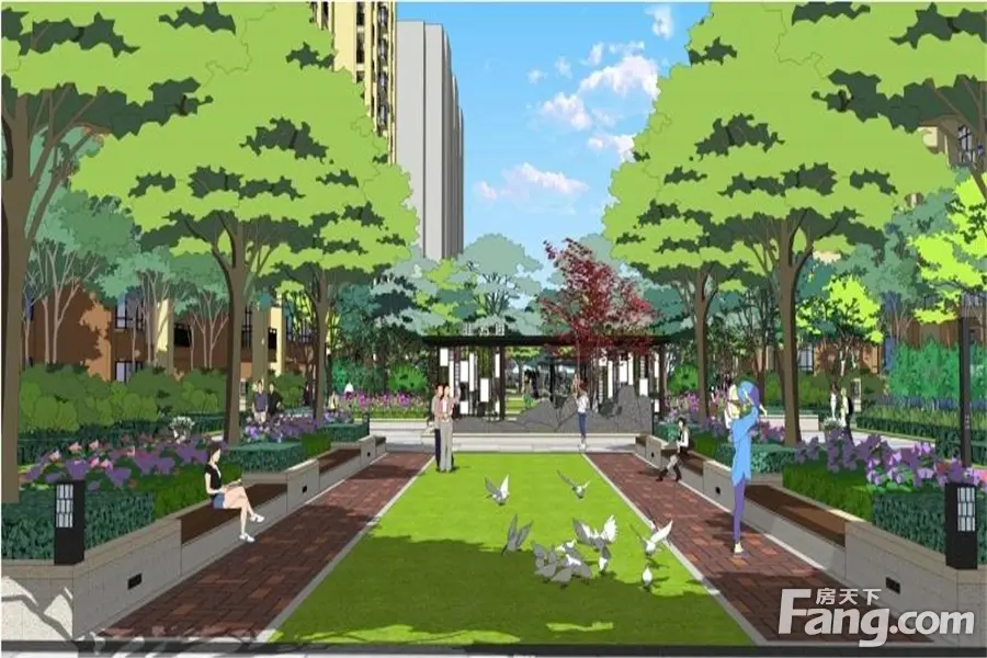 中鼎珑园小区动画景观效果图
