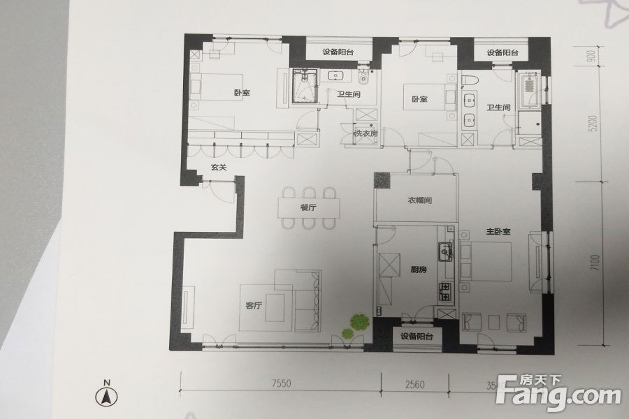 积水·裕沁听月轩g-2户型 3室2厅2卫1厨215.61