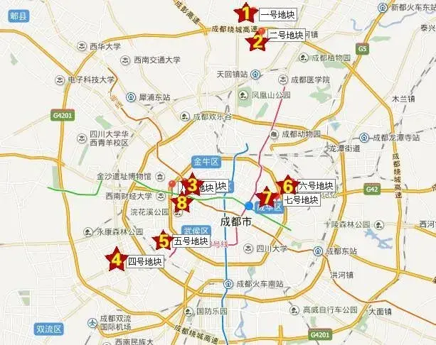 成都主城区今年首次供地,7宗楼面地图片