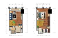 B栋5-15层soho41-65平住宅户型图