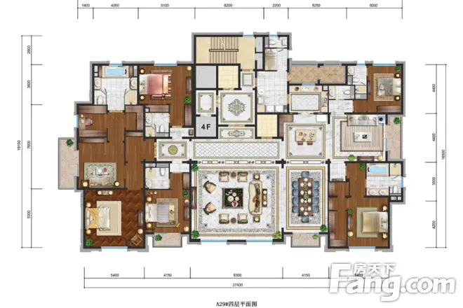 所有项目少有的超级大平层户型 建面550㎡ 一层一户 私密入户