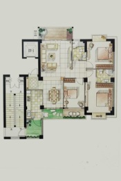 新新罗马家园3室2厅1厨2卫建面148.44㎡