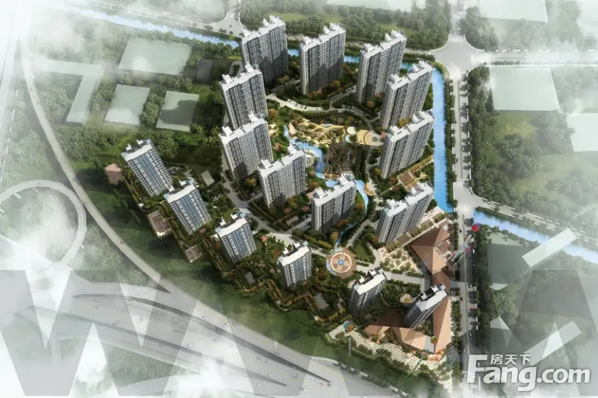 绿洲白马公馆鸟瞰图效果图-常州房天下