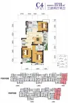 2-3-7栋住宅C4户型图