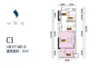 32㎡一房C1户型